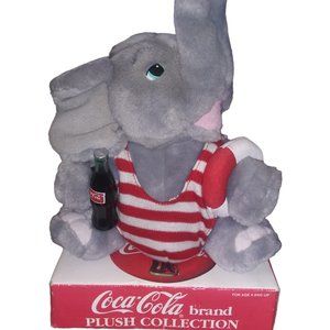 VTG Coca-Cola Brand Plush Collection Elephant 10 Inch Stuffed Animal  NOS